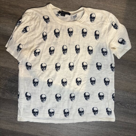 Luxe 360 Skull Cashmere Print Top – Size S - Picture 1 of 4